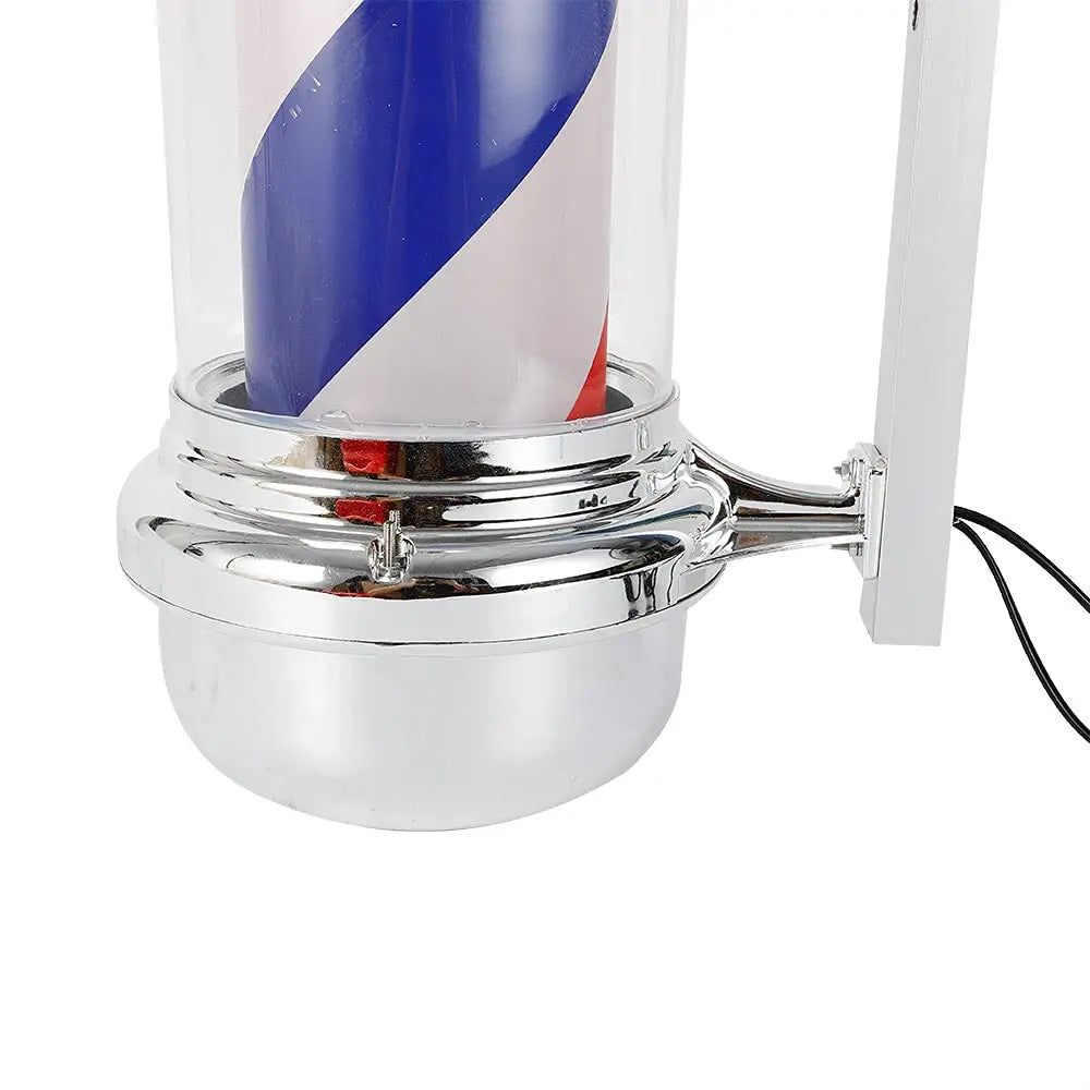 32'' Outdoor Barber Pole Rotating Light Salon Sign Illuminated Red White Blue LED Classic Hair Shop Open Sign Rotating Strips