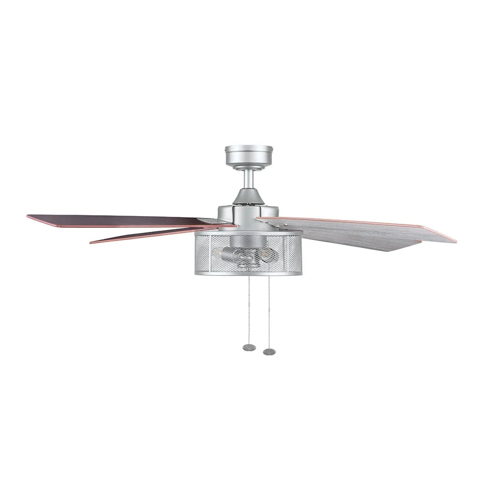 52 Inch Indoor Ceiling Fan with Light 4 Reversible Blades Energy Efficient Pull Chains Quiet Performance Living Room Bedroom