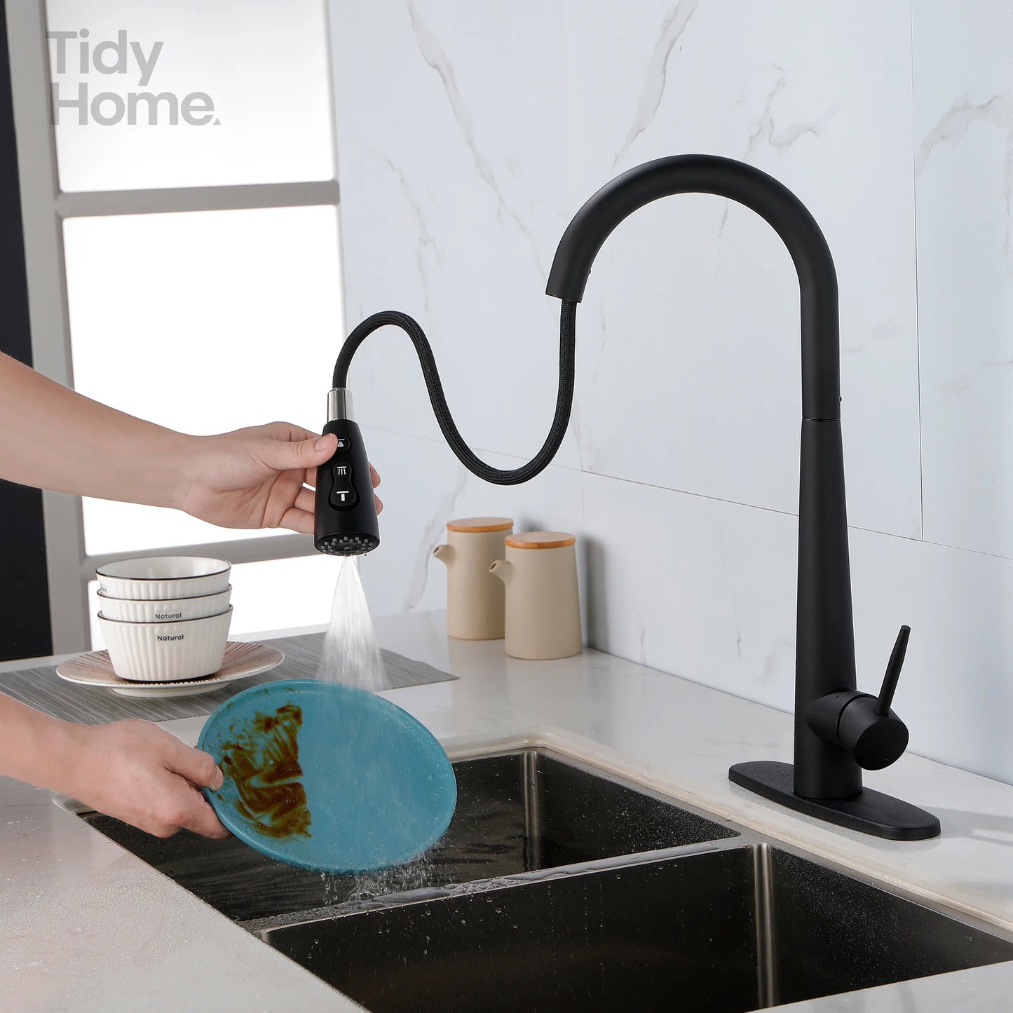 Kitchen Faucets with Pull Down Sprayer, Kitchen Sink Faucet with Pull Out Sprayer, Single Handle Copper Kitchen Faucet