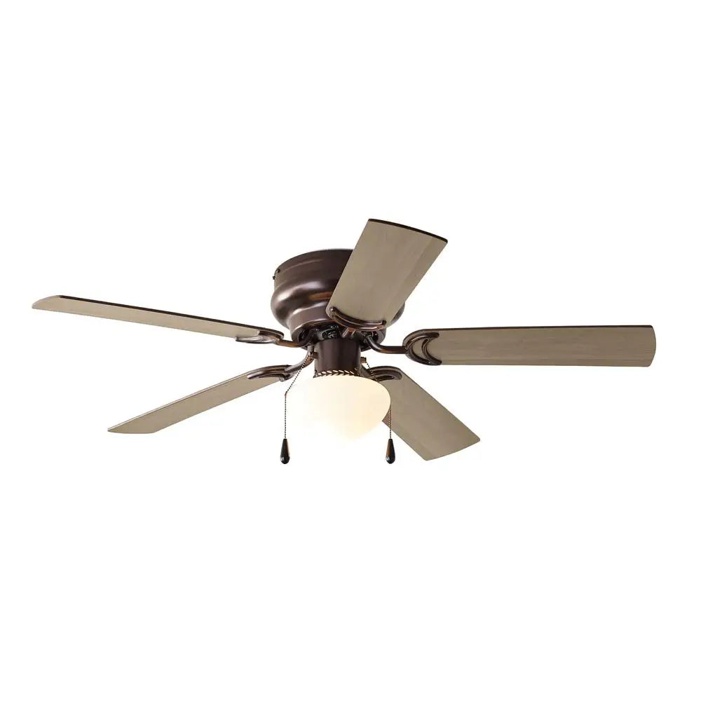 44 Inch Hugger Ceiling Fan with Light Kit 5 Reversible Blades Quiet 3 Speed Motor Indoor Use