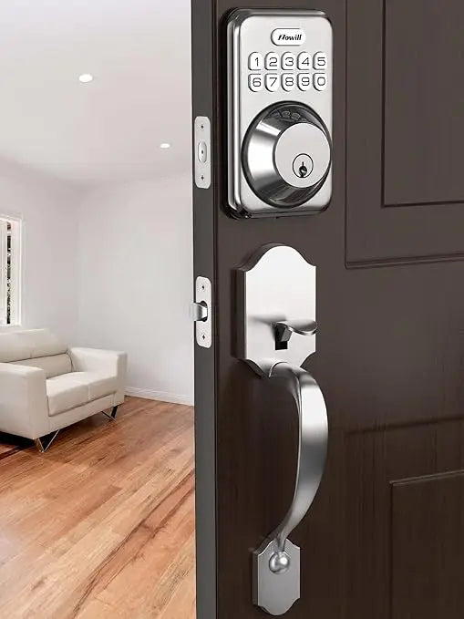 Keyless Entry Door Lock Set,  Electronic Keypad Deadbolt with 2 Handles, Front Door Handle Lever Sets, Auto Lock, Code Door Lock