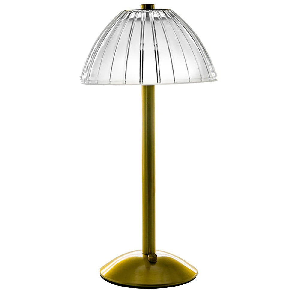 Crystal Table Lamp Metal Base 3 Color Modes Eye Protection Night Light Rechargeable Touch Control Hotel Restaurant Crystal Light