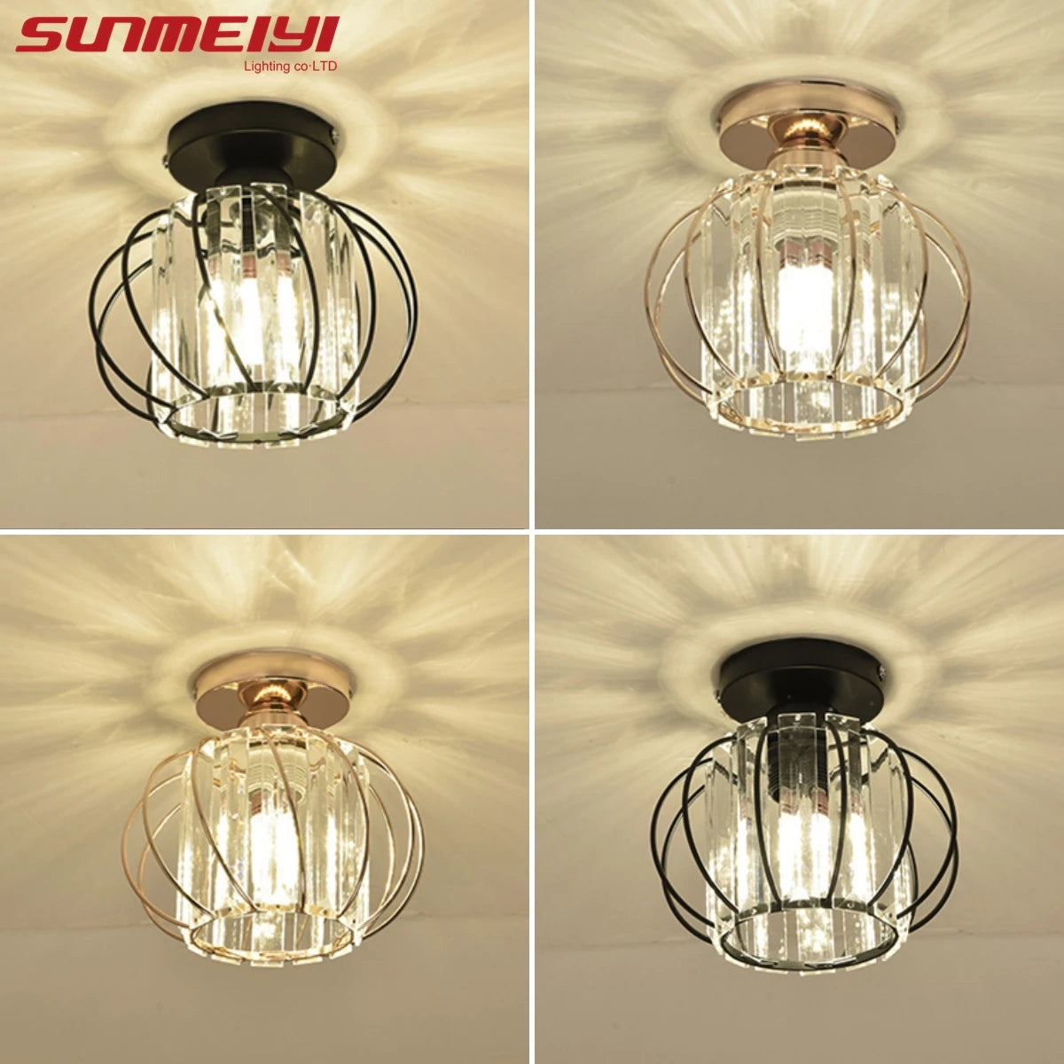 Nordic Modern K9 Crystal Ceiling Lights Indoor Ceiling Lamp Hallway Stairs  Bedroom Lustre Dining Room Fixtures Home Decor