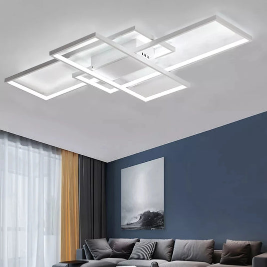 Modern 80W LED Ceiling Light Acrylic Chandelier Lamp Simple Living Room Bedroom