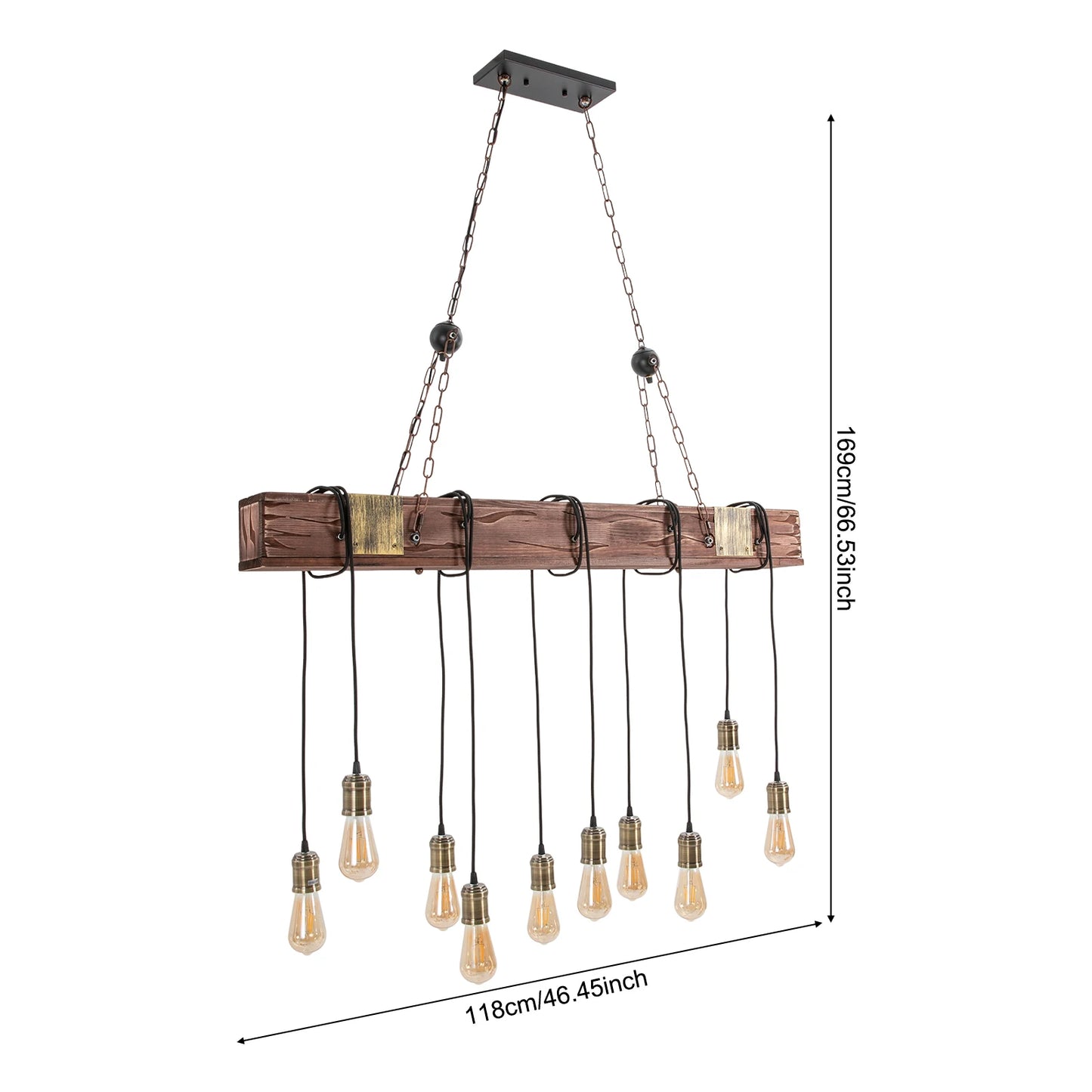 10-Light Chandelier Large Pendant Light Flush Mount with E26 Standard Lamp Holder for Kitchen Island, Dining Room, Entryway