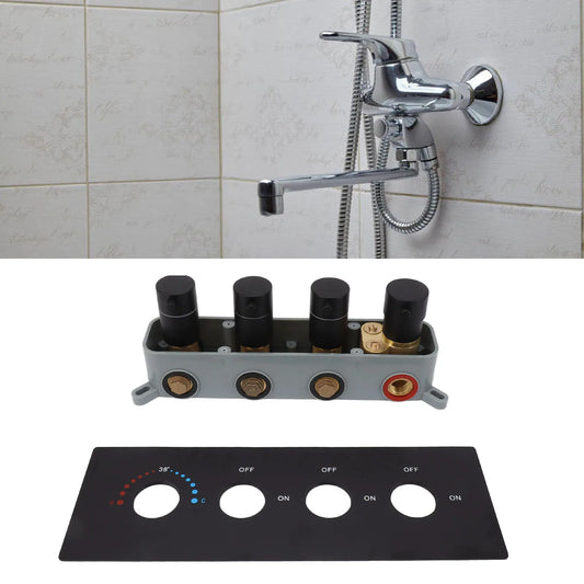 Shower Diverter Valve  Thermostatic Mixer Brass 3 Way Valve Kit with 4 Round Knobs Diverter Valve 3 Way Shower Valve