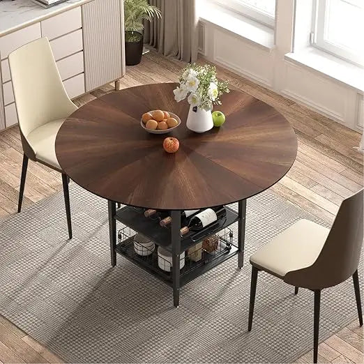 5-Pieces Dining Table Set for 4,36 inch Small Kitchen Table and Chairs Set Modern Metal Cross Base Dinner Table with 4 Cushione