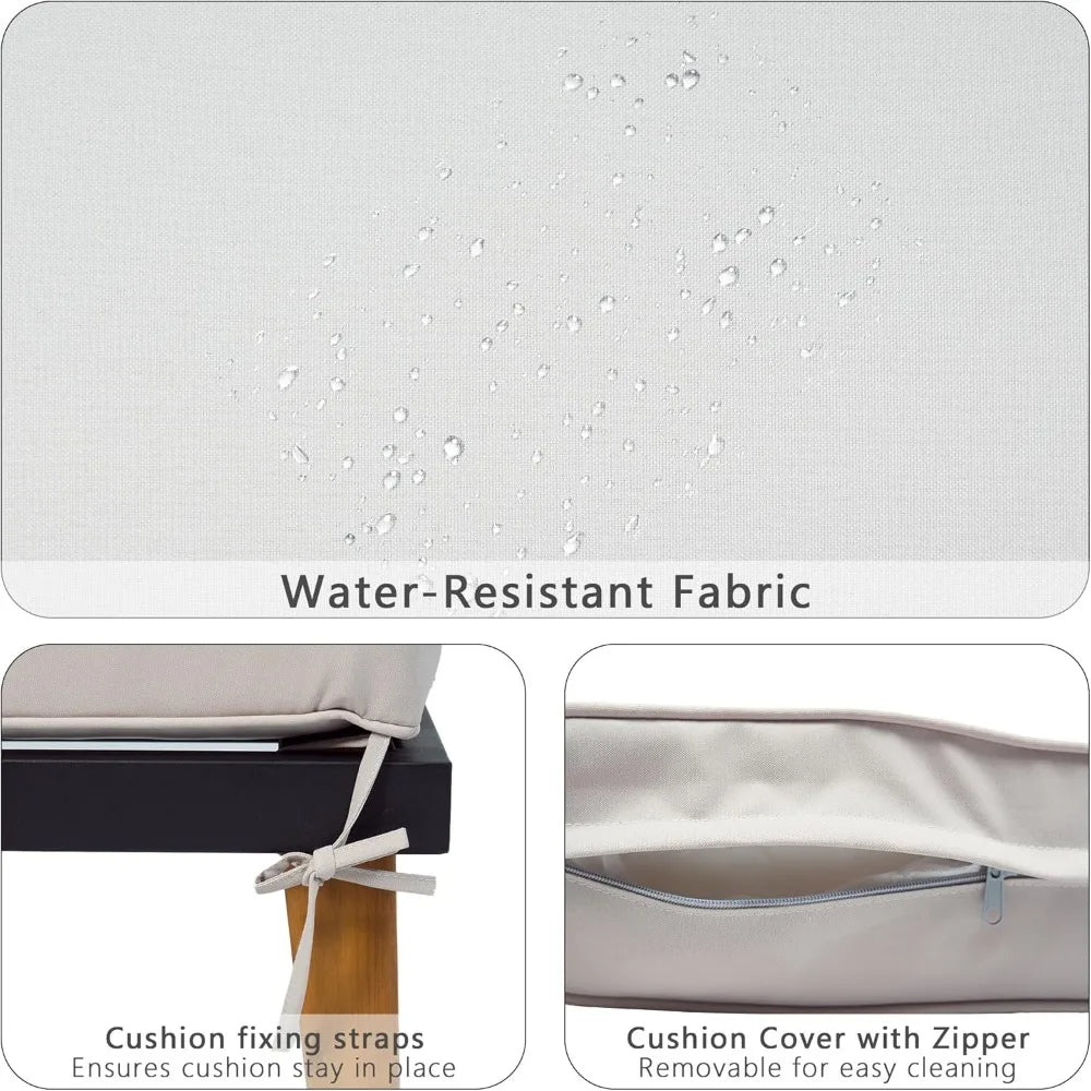 8 Pieces Patio Furniture Set, Outdoor Sectional Sofa Couch with Acacia Wood Coffee Table&Side Table,Modern Metal Outside