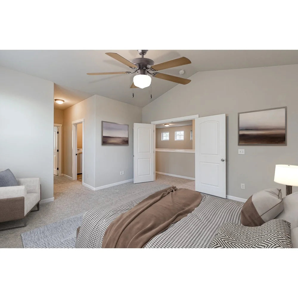 52 Inch Ceiling Fan with Light Kit 5 Reversible Blades Quiet Motor Indoor Use Multi-Position Hanging Options Perfect Bedrooms