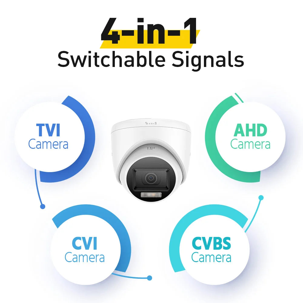 ANNKE 4K Dual Light Wired CCTV Security Analog Camera Color White IR Night Vision 4-In-1 Output Signal IP67 Digital WDR Cameras