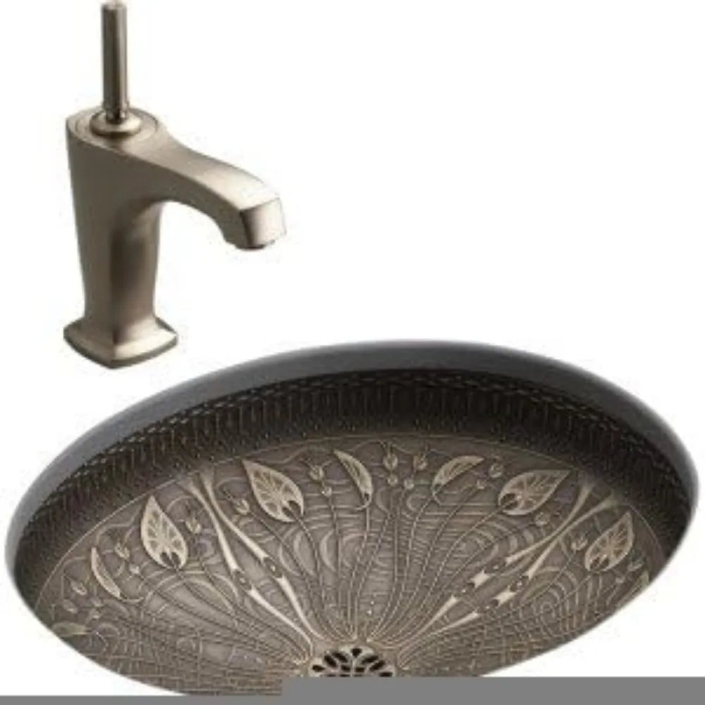 K-14297-MP1 Single Bowl Undermount Bathroom Sink Medium Patina