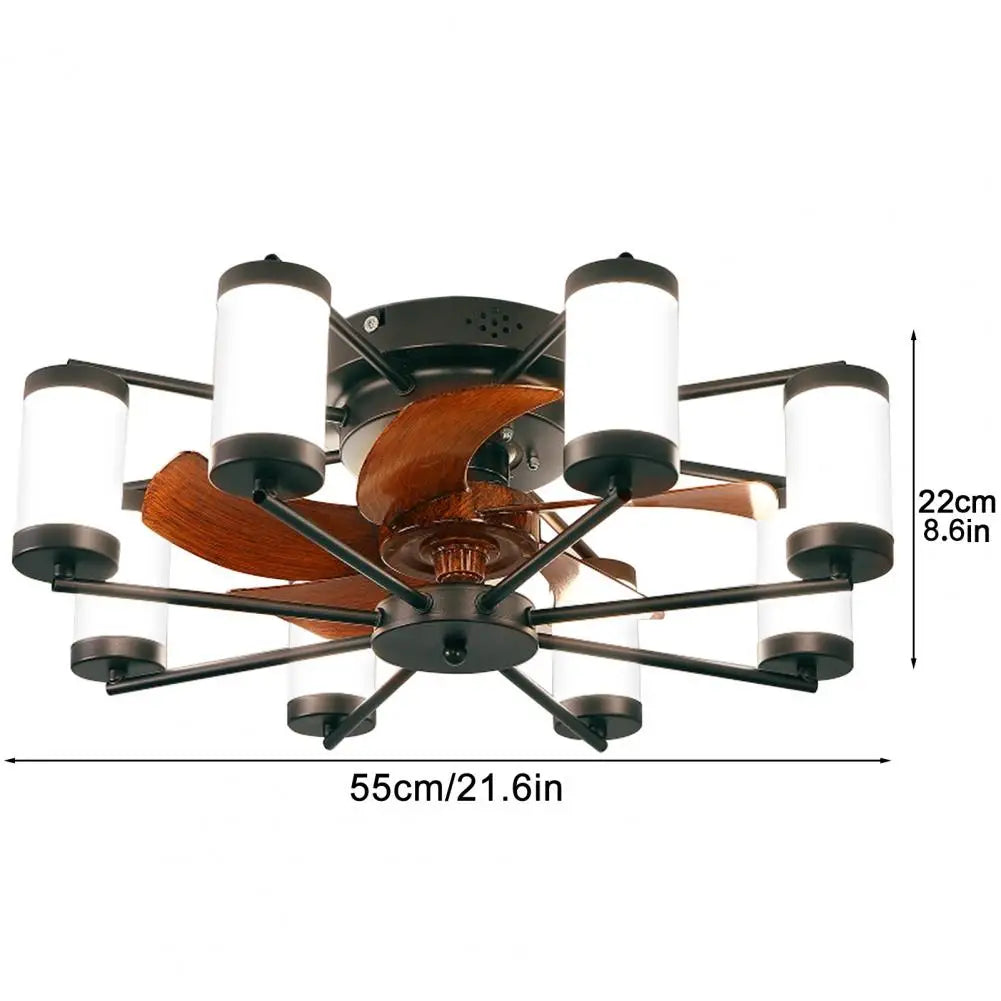 2 In 1 Ceiling Fan Lamp 6 Gears Wind Speed 5 Blades LED Ceiling Light Modern Low Energy Consumption Ceiling Fan Home Improvement