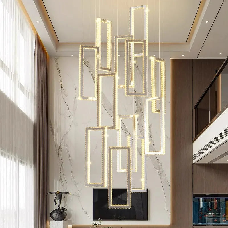 Modern home decoration crystal chandelier, stair Pendant lamp, living room Pendant lights, interior lighting