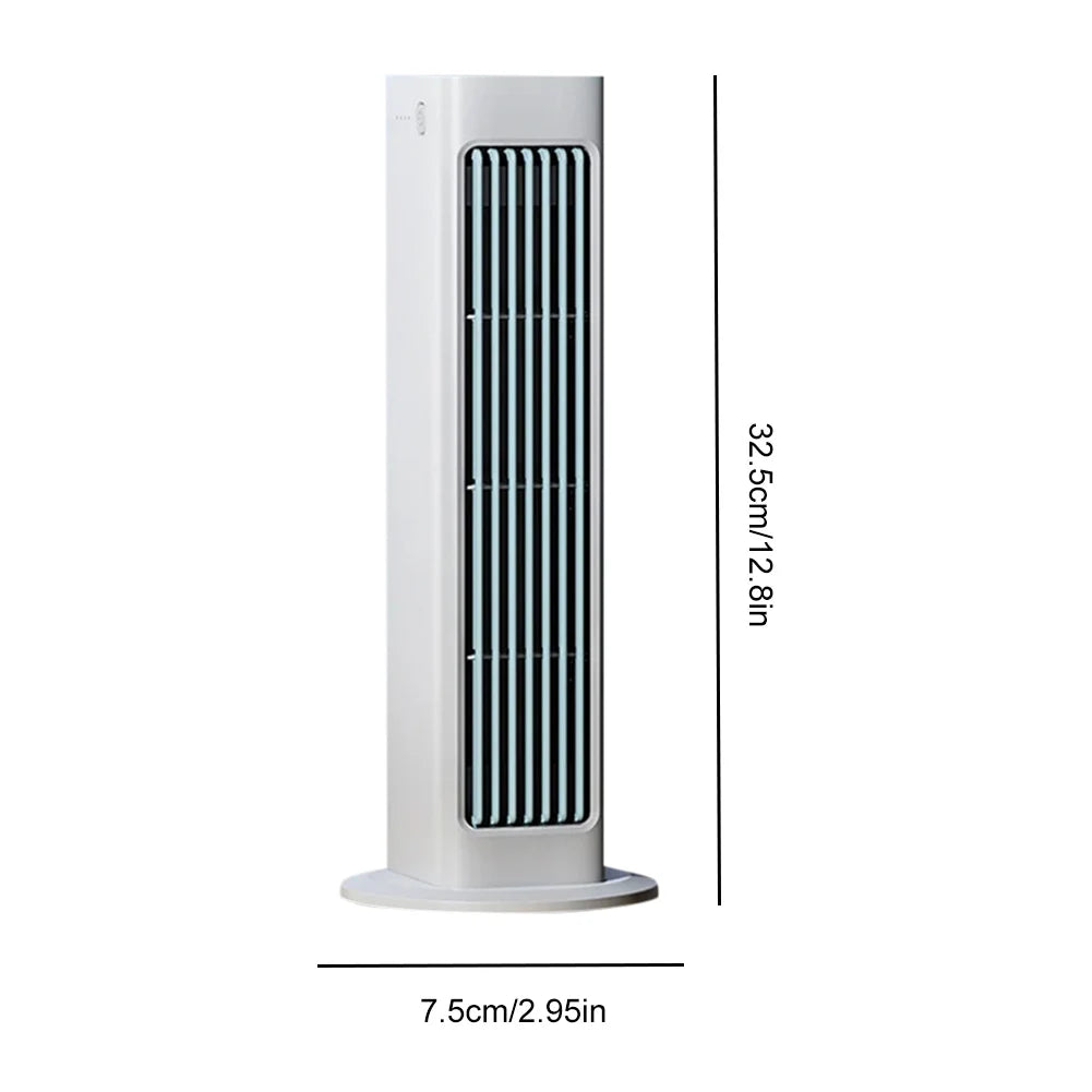 4000mah Leafless Fan 3 Mode Bladeless Air Cooler Fan LED Wall Mount/Desktop Standing Tower Fan for Bedroom Living Rooom Bathroom