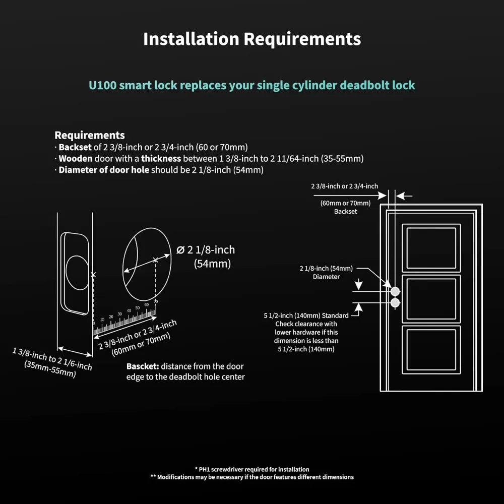 Smart Lock U100, Fingerprint Keyless Entry Door Lock with Apple Home Key, Touchscreen Keypad, Bluetooth Electronic Deadbolt, IP