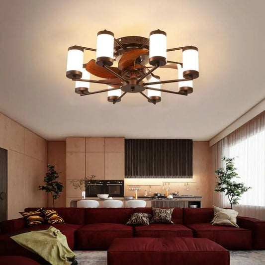 2 In 1 Ceiling Fan Lamp 6 Gears Wind Speed 5 Blades LED Ceiling Light Modern Low Energy Consumption Ceiling Fan Home Improvement