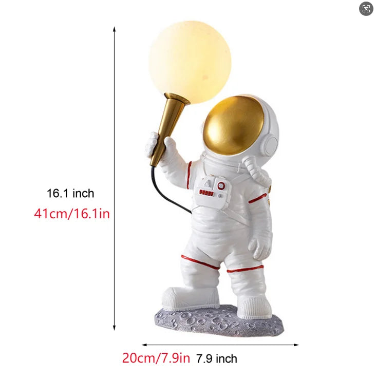 Rust-Resistant Astronaut Table Lamp Night Light Lamp for Children Spaceman Moon Desk Lamp for Bedrooms, Lounges and Kids' Rooms