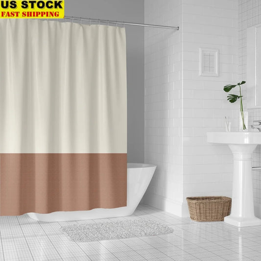 Multicolor Colorblock Shower Curtain 72x70 Inches Soft Durable Recycled Polyester Machine Washable Waterproof Easy Care Standard