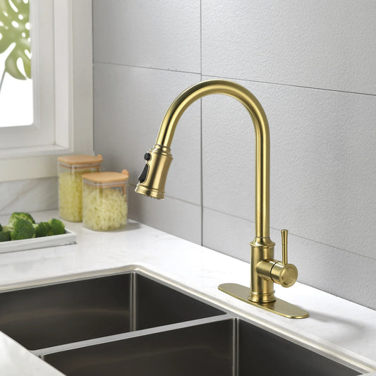 Single Handle High Arc Pull Out Kitchen Faucet,Single Level Stainless Steel Torneiras De Cozinha Kitchen Faucet