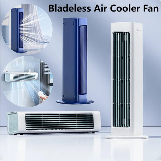 4000mah Leafless Fan 3 Mode Bladeless Air Cooler Fan LED Wall Mount/Desktop Standing Tower Fan for Bedroom Living Rooom Bathroom