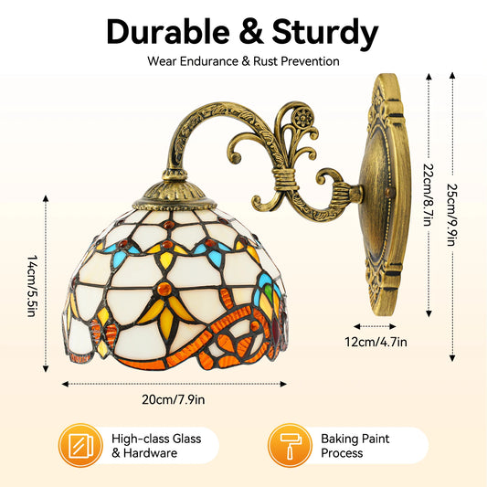 Golden Indoor Wall Lamp Baroque Victorian Glass Hardware 220V E27 Bulb Wall Mount for Home