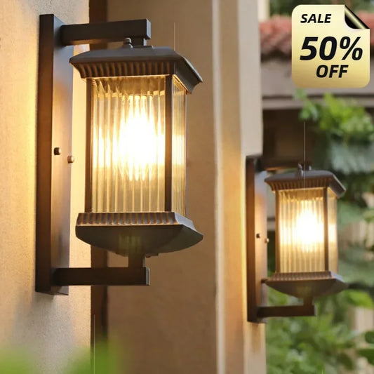 Vintage Outdoor Wall Light Retro Porch Lamp Europe Villa Sconce Waterproof Exterior Garden Yard Luminaire Coffee E26/E27