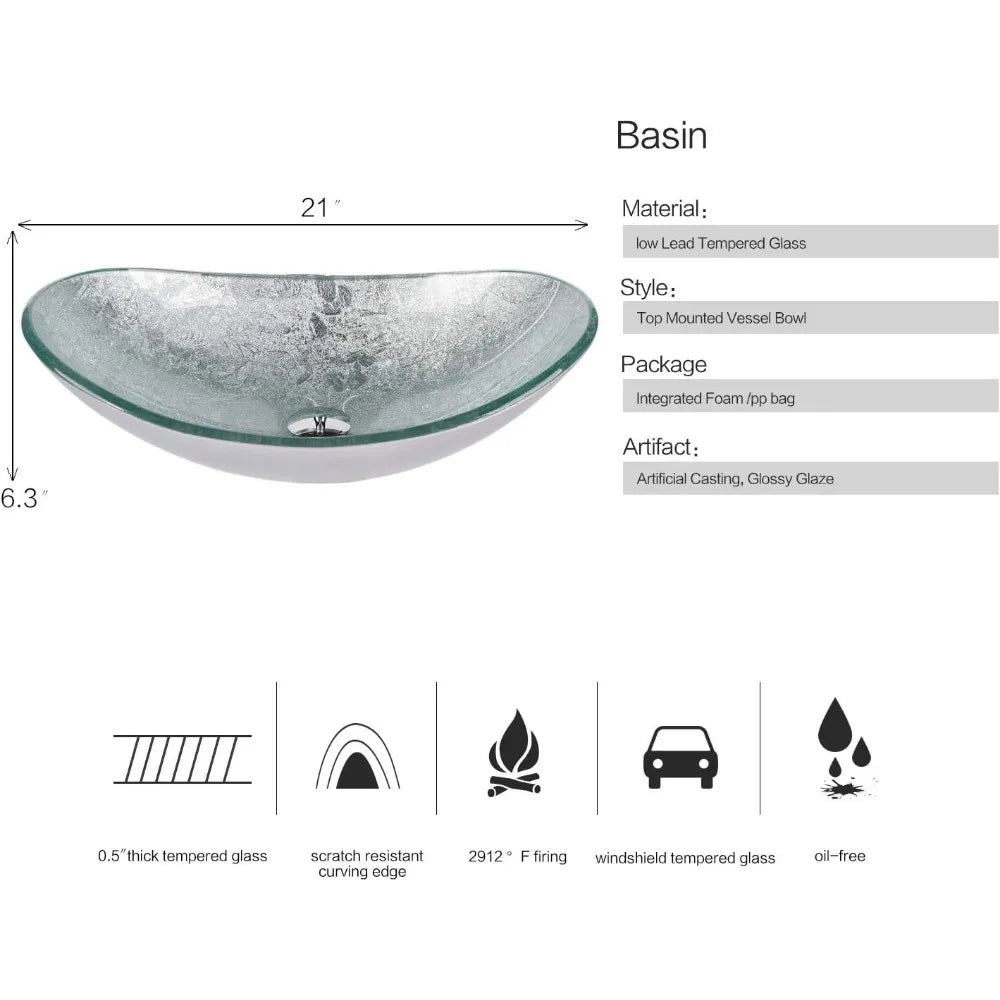 48" White Bathroom Vanity with Marble Texture Top and 4 Drawers, Modern Standing Pedestal Cabinet with Two Boat Silver Glass Ves