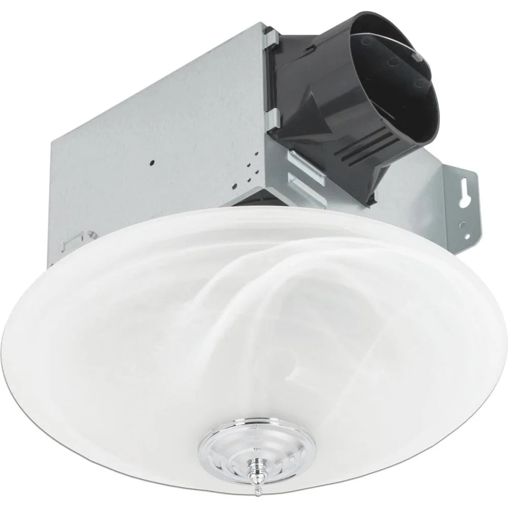 Elegant Bathroom Ventilation Fan 100 CFM Quiet Exhaust Fan with Dimmable LED Light Frosted Glass Globe Energy Efficient Design