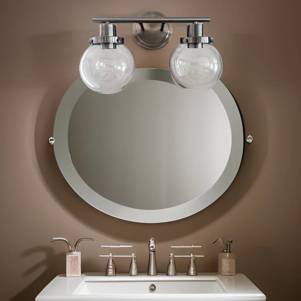 Modern Bedroom Wall Lights Stair Wall Lamp Sconce 2-Light Globe Glass Double Ball Heads Vintage Indoor Lighting Fixtures