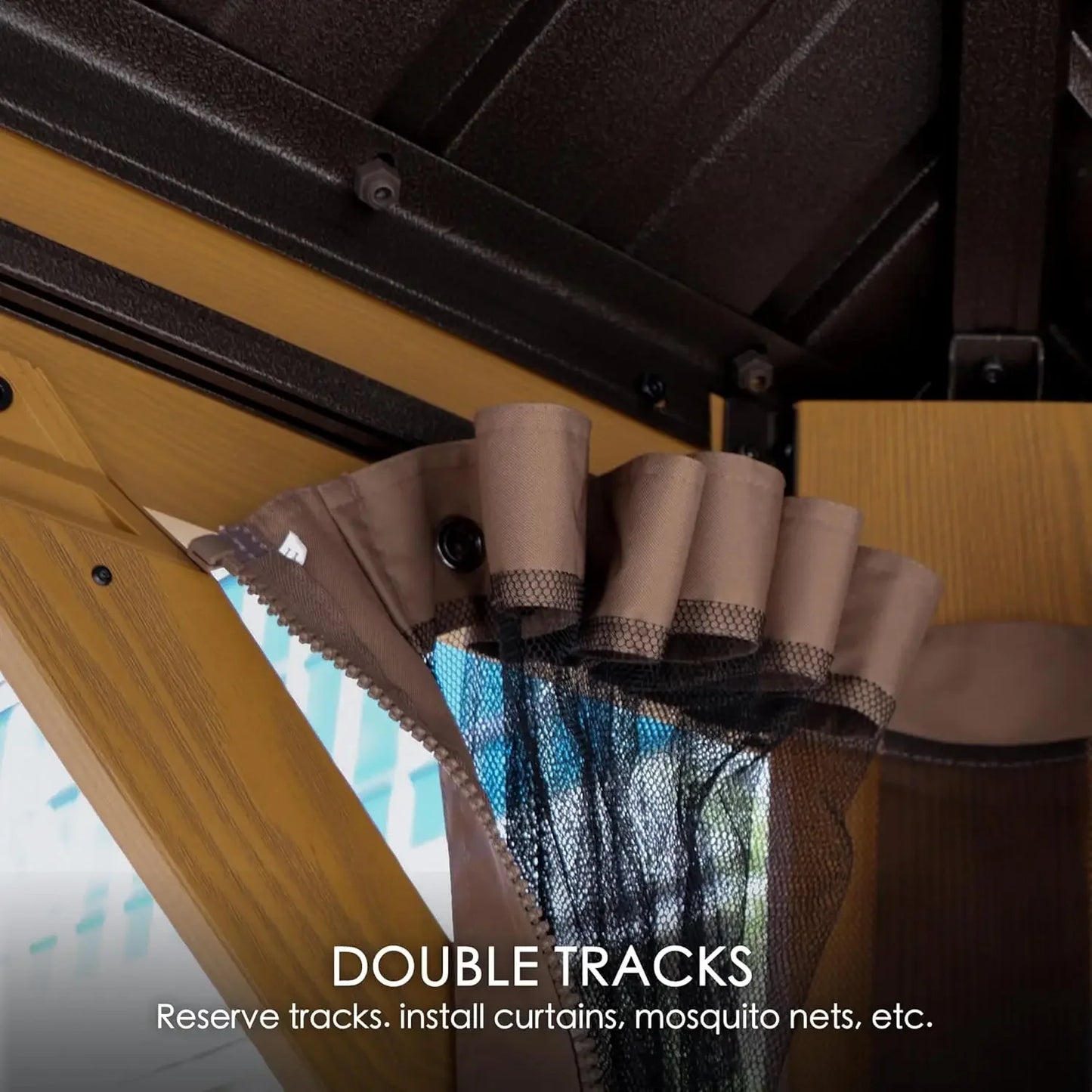 12’x12’ Hardtop Gazebo, Outdoor Permanent Metal Pavilion with Netting for Patio, Deck and Lawn (12ft x 12ft)