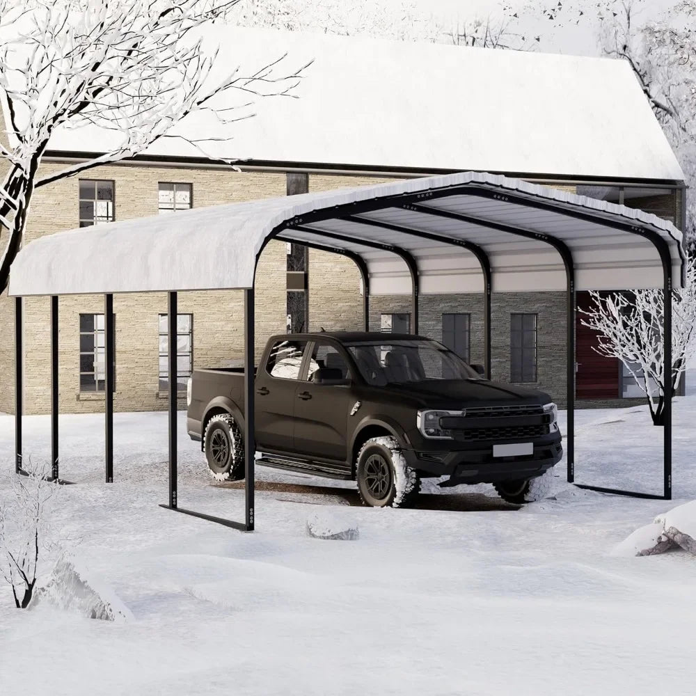 Metal Carport 12×20 Car Port, Outdoor Storage Heavy Duty Metal Canopy Multi-Use Garage Shed for Car and Truck