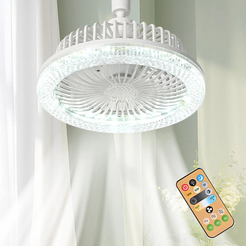 Modern Ceiling Fan with Lights and Remote 3 Speeds Dimmable Silent Ceiling Fan for Bedroom Kitchen Living Room