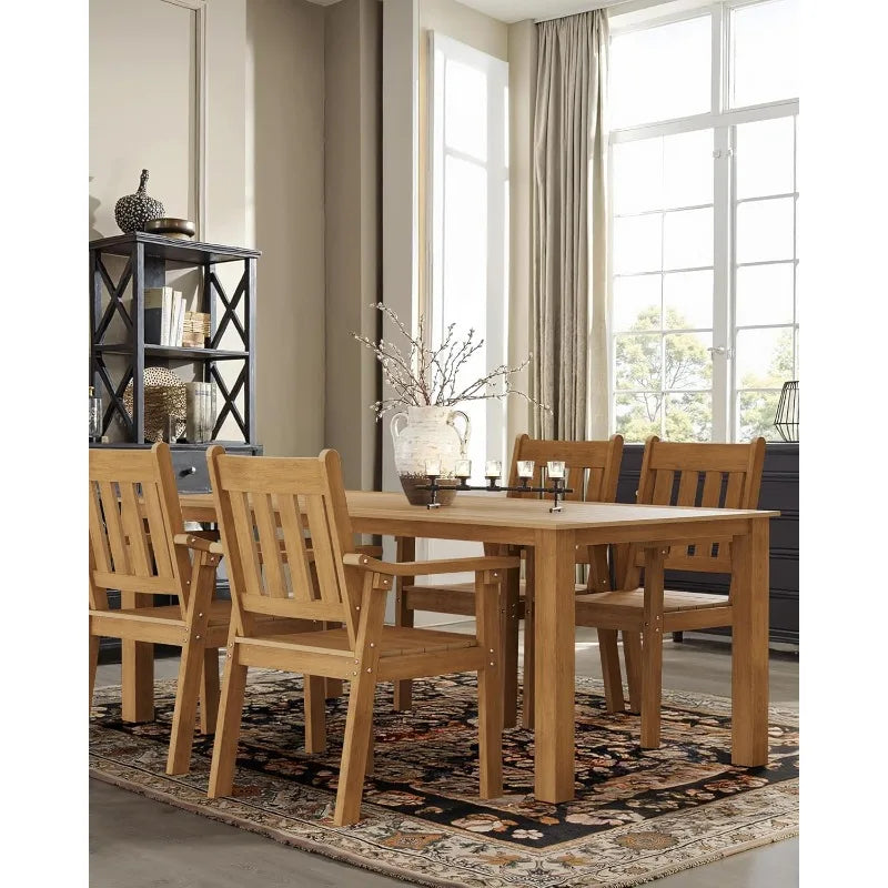 Outdoor Patio Chairs Set of 2: All Weather Outdoor Dining Chairs with Wide Curved Seat and Backrest - Plastic Patio Chairs