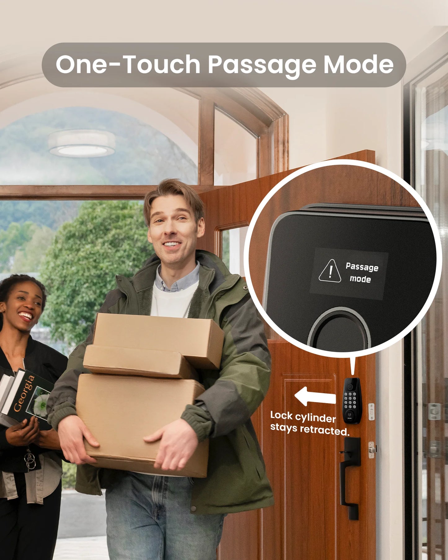 DESLOC Keyless Entry Door Lock with Display, Smart Locks with 100 Fingerprints Storage, Keypad Deadbolt for Front Door,Auto-Lock