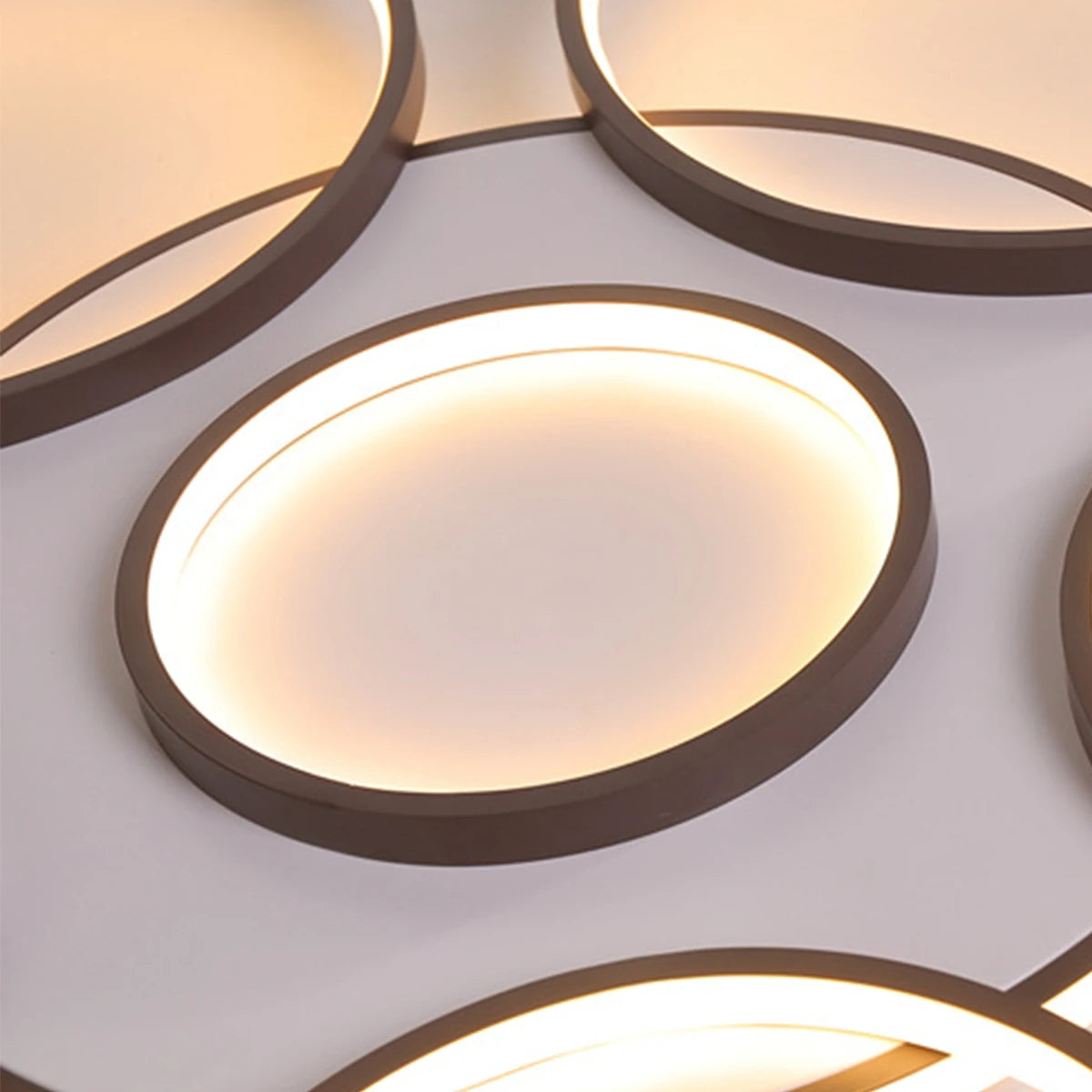 LED Flush Mount Ceiling Light Fixtures Decor  Dimmable with Remote Modern Rings Design Kitchen Island Chandelier  Dining Room