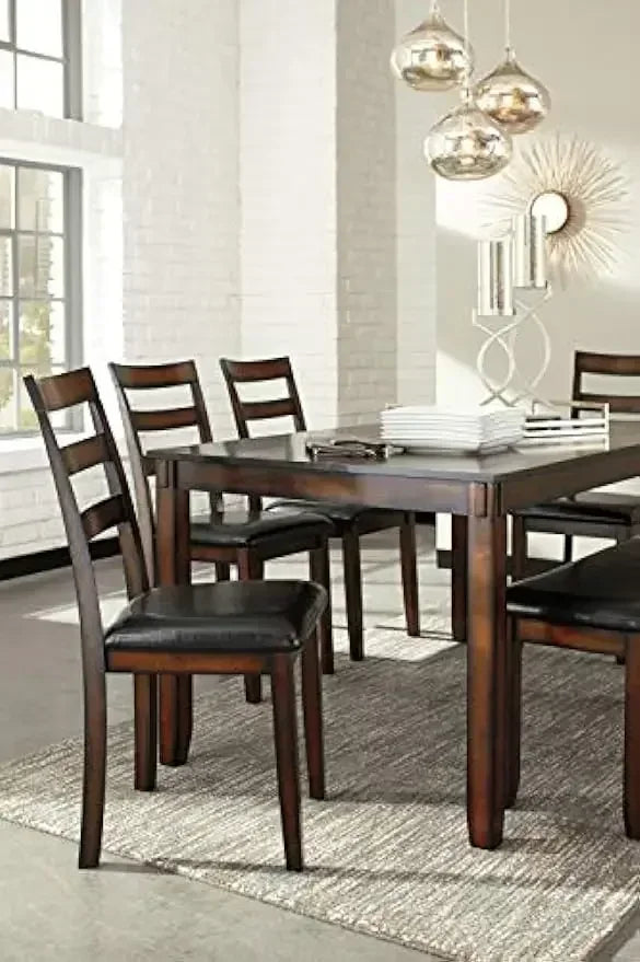 Coviar 6 Piece Dining Set, Includes Table, 4 Chairs & Bench, Dark Brown