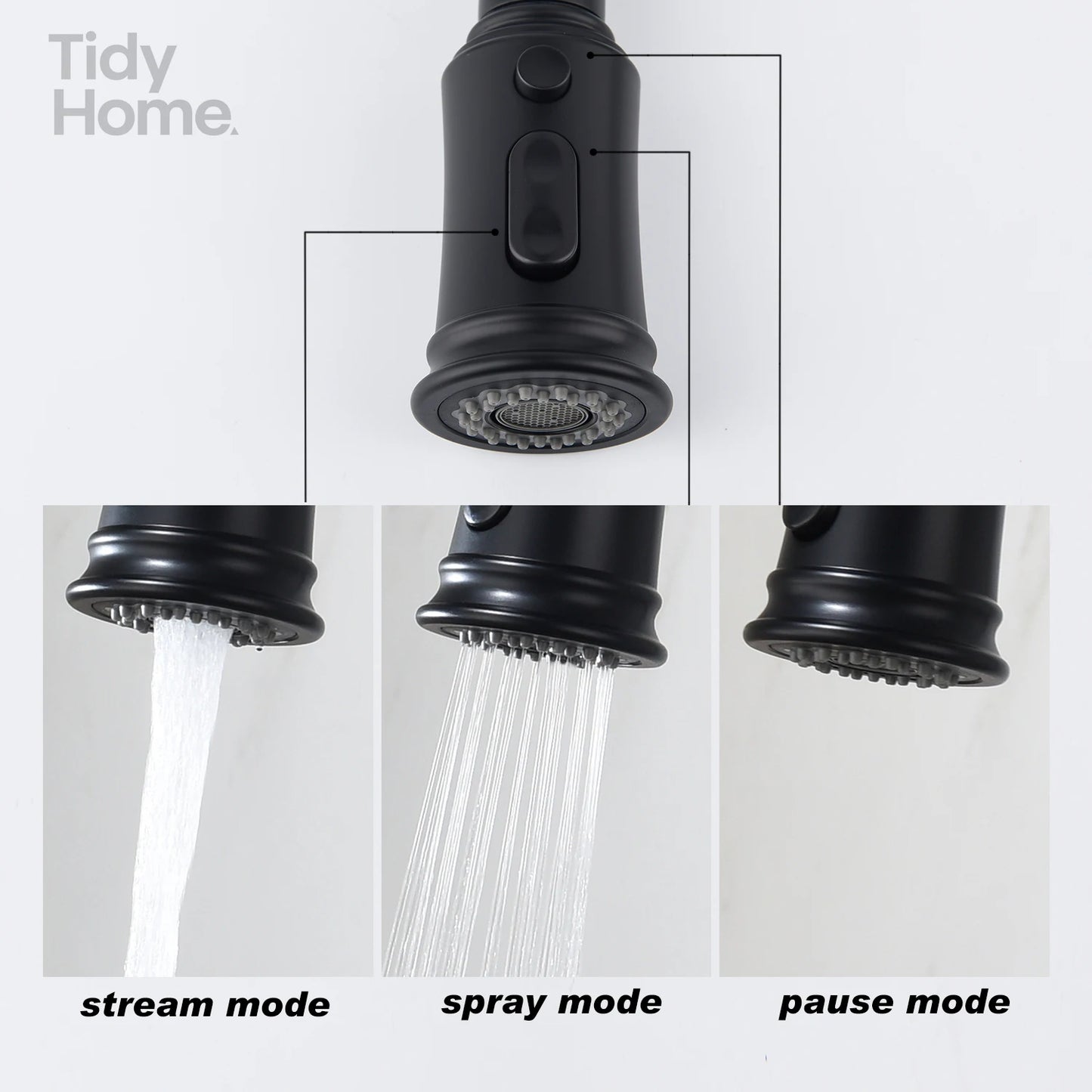 Kitchen Faucet with Pull Out Spraye，Pull-Out Spray Kitchen Faucet - Modern Design, Easy Installation, Adjustable Water Flow