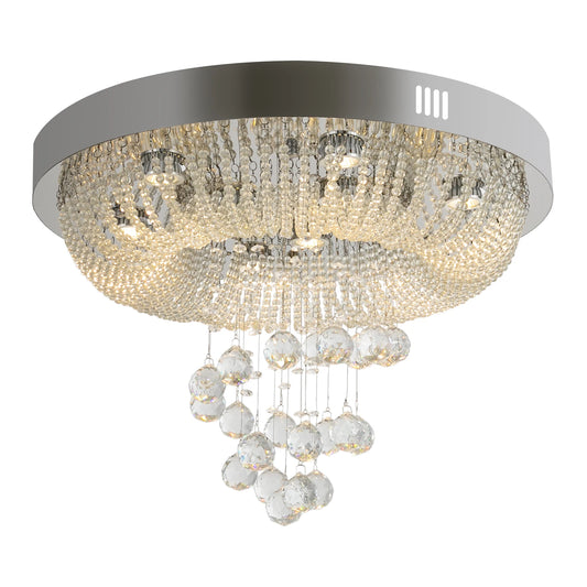 23.62*15.75in Crystal  Ceiling-Light with 3 Variable Light Colors, Modern Crystal Raindrop Chandeliers for Bedroom Living Room