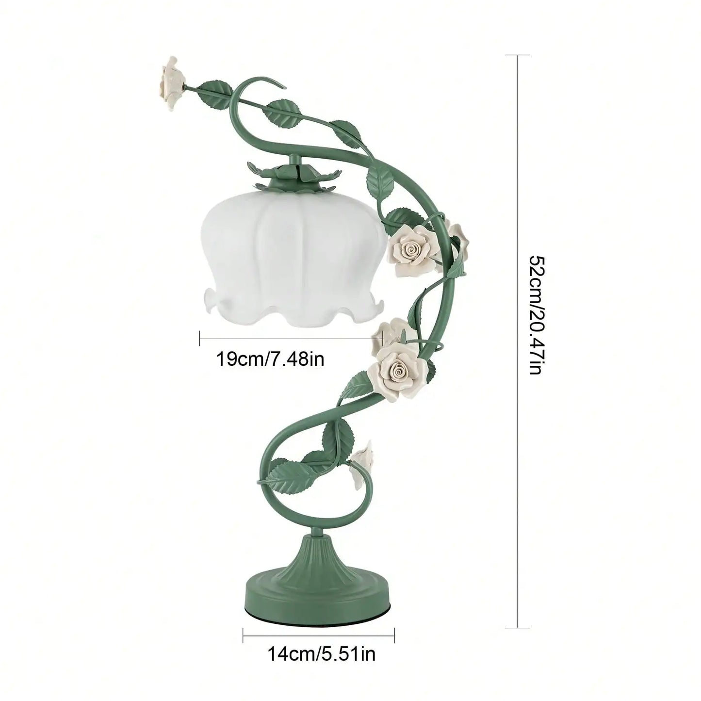 Modern Bedside Lamp Stained Glass Flower Table Reading Lamps Nightstand Desk Lights, One-Light, 20In Tall For Bedroom