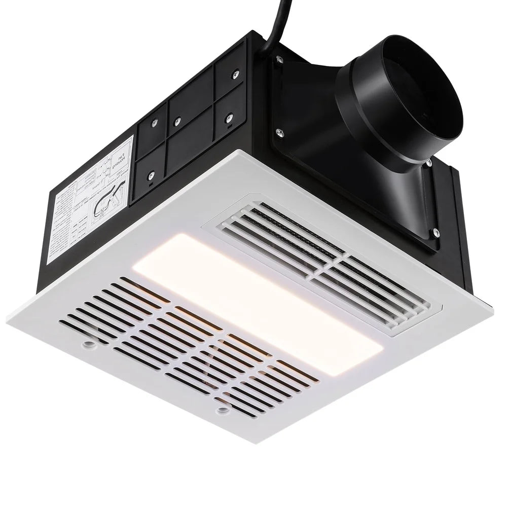 Bathroom Vent Fan 1500W Heater 110 CFM Quiet Efficient Ceiling Mount LED Light Easy Install Bathroom Kitchen Gym Laundry