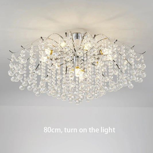 Modern Luxury Crystal Chandelier For Living Dining Room Bedroom Decoration Silver led ceiling lamp Indoor Lighting Fixtures