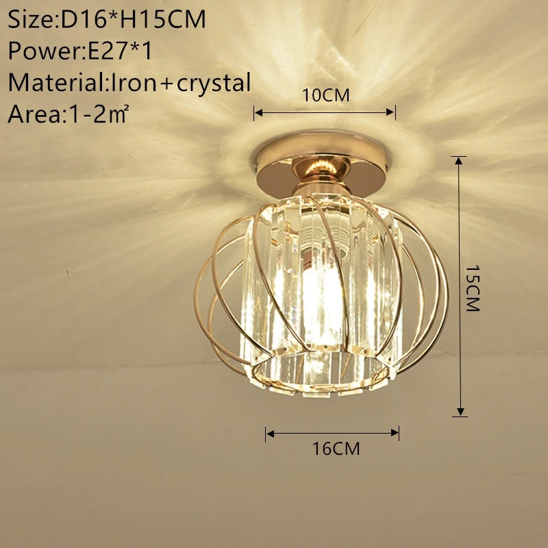 Nordic Modern K9 Crystal Ceiling Lights Indoor Ceiling Lamp Hallway Stairs  Bedroom Lustre Dining Room Fixtures Home Decor