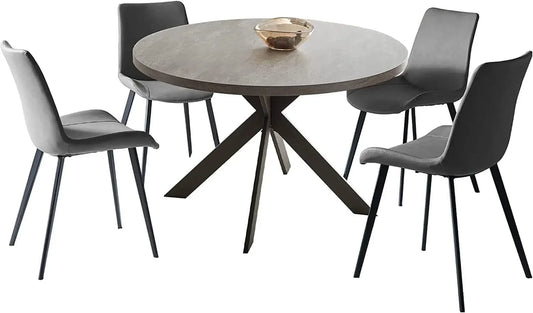 Round Dining Table Set, Mid Century Modern Round Dining Table 47 INCH, Leisure Coffee Table, Saving Space