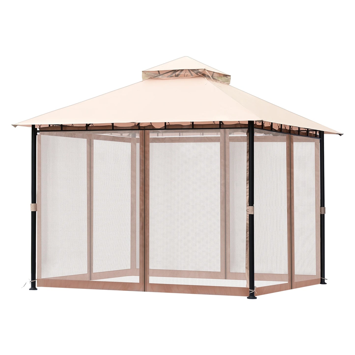 SucceBuy 11x11ft/10x10ft/10x13ft Portable Gazebo PU Coated 250D Garden Market Waterproof Collapsible Canopy Tent for Outdoor