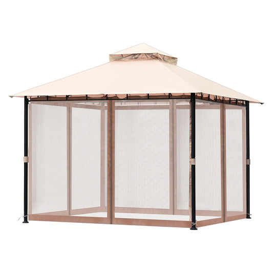 SucceBuy 11x11ft/10x10ft/10x13ft Portable Gazebo PU Coated 250D Garden Market Waterproof Collapsible Canopy Tent for Outdoor