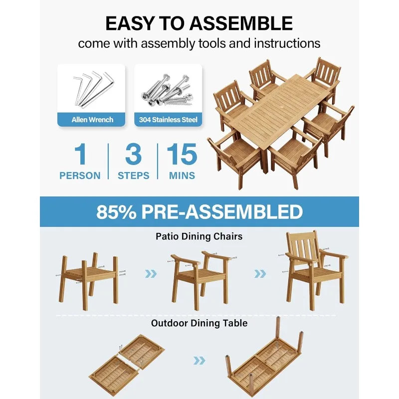 Outdoor Patio Chairs Set of 2: All Weather Outdoor Dining Chairs with Wide Curved Seat and Backrest - Plastic Patio Chairs