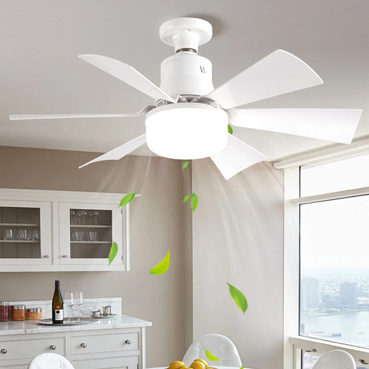 Screw in Ceiling Fan in Light Socket with Remote 3 Speeds Dimmable with Extender & 6 Blades for Bedroom Kitchen Living Room
