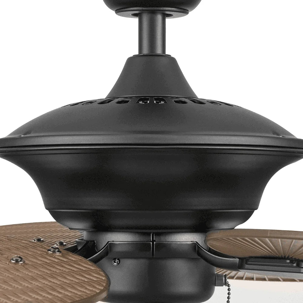 52 Inch Indoor Outdoor Ceiling Fan with Light Pull Chains Reversible Motor Dimmable Frosted Glass Bowl Efficient Air Circulation