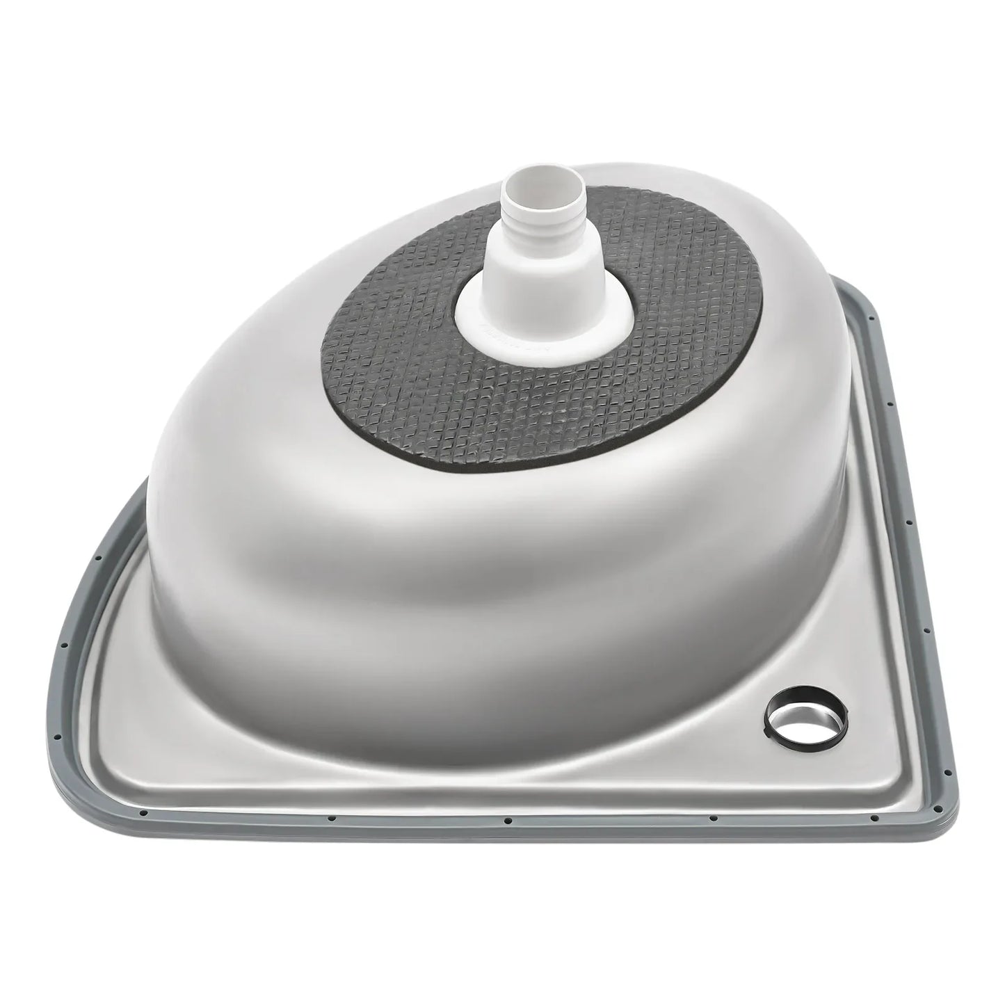 Triangular Stainless Steel Vessel Sink | 17.32×14.57in Space-Saving Basin with 25kg Load-Bearing & Dual Mounting (Silver)