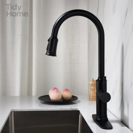 Kitchen Faucet with Pull Out Spraye，Pull-Out Spray Kitchen Faucet - Modern Design, Easy Installation, Adjustable Water Flow